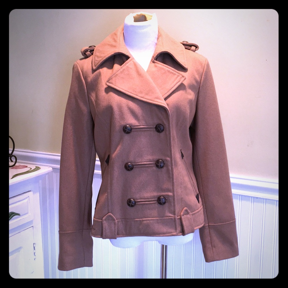 Guess Double Breasted Wool Jacket